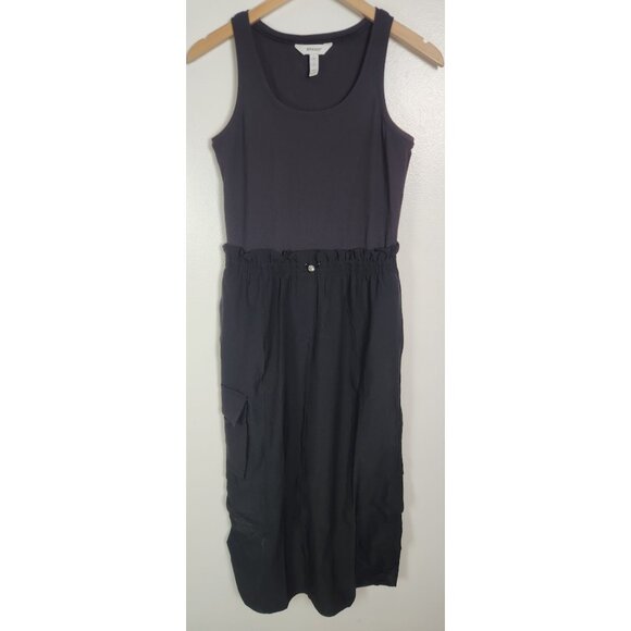 Spanx Women's Sz. M On The Move Maxi Dress In Black Sleeveless - Picture 1 of 7